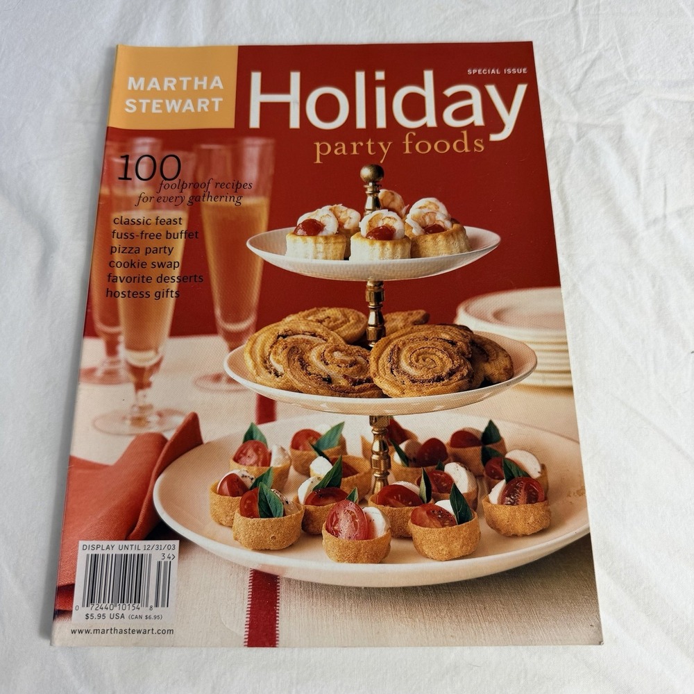 Martha Stewart 2002 holiday party foods Magazine cookies cocktails special issue